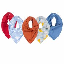Kit 5 Babador Bandana Bebê 100% Algodão Com Ajuste Regulável Kit 5 Babador Bandana Bebê 100% Algodão Com Ajuste Regulável