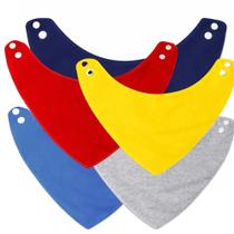 Kit 5 Babadores Bandana Bebê Algodão Dupla Face Ajustável Infantil Kit 5 Babadores Bandana Bebê Algodão Dupla Face Ajustável Infantil