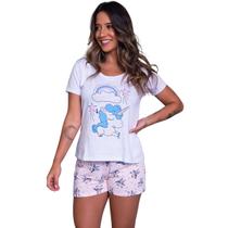 Kit 5 Baby Doll Feminino Unicórnio Blusa e Short Curto