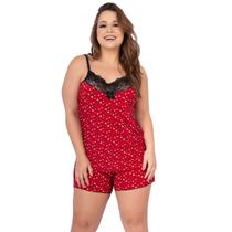 Kit 5 Baby Doll Liganete Plus Size Estampado Rendado e Short