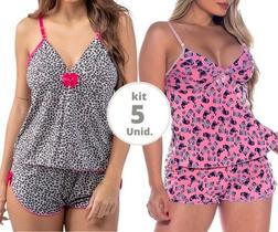 Kit 5 Baby Dolls Liganete Sexy E Confortavel Pijama