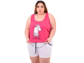 Kit 5 Baby Dolls Plus Size Malha Pijama Regata Confortável