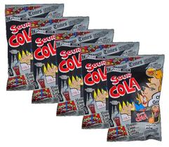 kit 5 Bala Super Azeda Sour Cola Sabor Cola Happy Time 60g
