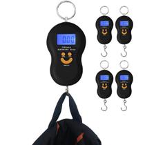 Kit 5 Balanças Portátil Digital De Mão Suspensa Mala Bagagem Peixe Até 50 Kg