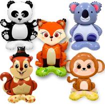 Kit 5 Balão Bosque Encantado Metalizado Base Centro Mesa