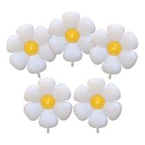 Kit 5 Balão Flor Branca Margarida Pequena 20cm Jardim Festa Decoração