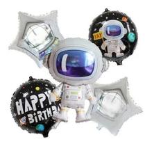 Kit 5 Balão Metalizado Astronauta Planeta Festa Decoração - Bimport