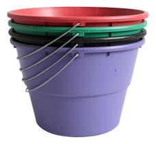 Kit 5 Baldes Coloridos 11 Litros Grande Plástico Reforçado Alça Reforçada Obras Kit 5 Baldes Coloridos 11 Litros Grande Plástico Reforçado Alça Reforçada Obras