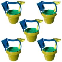 Kit 5 Baldinho Praia Piscina Infantil Castelinho Resistente Balde