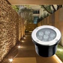 Kit 5 Balizador Led 7w Luminária Solo Piso Branco Quente