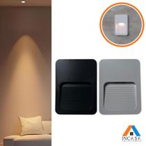 Kit 5 Balizador Parede Escada Ip65 Led 2w Branco Quente 4x2