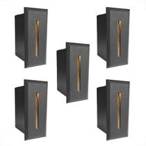 Kit 5 Balizador Parede Escada Risk Embutido Led 3000K Bet49 Kit 5 Balizador Parede Escada Risk Embutido Led 3000K Bet49