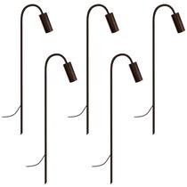 Kit 5 Balizadores Espeto Luminária Jardim Escada Marrom 80Cm