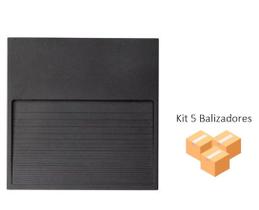 Kit 5 Balizadores Fit 3W 3000K IP65 Preto 4x4