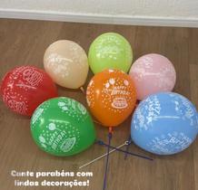 Kit 5 Balões Coloridos 12 5 Hastes
