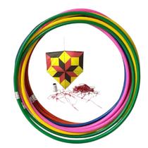 Kit 5 bambolês 60cm + 5 Pipas 45cm + 5 rabiolas + 1 linha