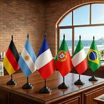 Kit 5 Bandeiras De Mesa Gigantes 1 Brinde Copa 2026 Kit 5 Bandeiras De Mesa Gigantes 1 Brinde Copa 2026
