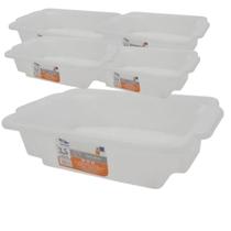 Kit 5 Bandeja Caixa Plástica Multiuso Geladeira Bandeja 3,5l Açougue Mercado Padaria Refrigeração Temperar