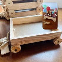 Kit 5 bandeja carrinho de pinus 25x20x5 cesta de café da manhã dia das crianças rodas funcionais Kit 5 bandeja carrinho de pinus 25x20x5 cesta de café da manhã dia das crianças rodas funcionais