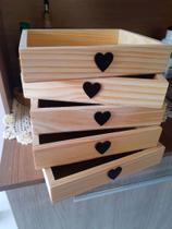 Kit 5 bandeja cesta 25x20x5 coração