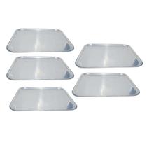 Kit 5 Bandeja Retangular Hotel 53X40X2 - Alumínio