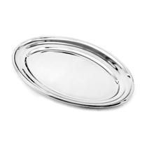 Kit 5 Bandeja Travessa Aço Inox Oval Rasa Grande 44 x 30 Cm