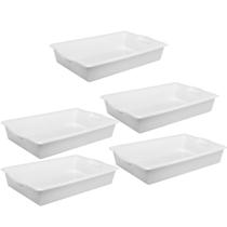 Kit 5 Bandejas De Plástico Para Frios Congelados Sem Tampa Açougue Padaria Lanchonete Supermercado