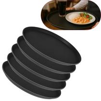 Kit 5 Bandejas Garçom Redonda 40cm Para Servir Antiderrapante Emborrachada Profissional Unitermi