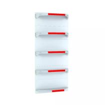 Kit 5 Bandejas Para Gondola Canto 170 Fit 40/60 Branco Pe Azul