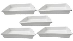 Kit 5 bandejas topa tudo branco