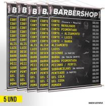 Kit 5 Banner Barbershop Lista De Serviço Lona Alta Qualidade
