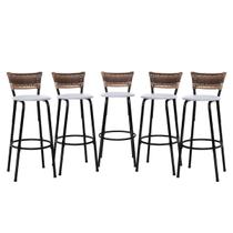 Kit 5 Banquetas Banco Altas Para Bancadas Bistro Balcão Bar Ilha Cozinha Gourmet Com Encosto Itagold