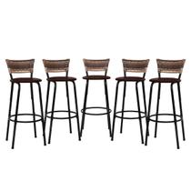 Kit 5 Banquetas Banco Altas Para Bancadas Bistro Balcão Bar Ilha Cozinha Gourmet Com Encosto Itagold