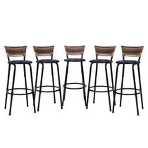 Kit 5 Banquetas Banco Altas Para Bancadas Bistro Balcão Bar Ilha Cozinha Gourmet Com Encosto Itagold