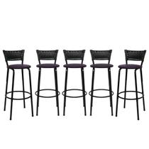 Kit 5 Banquetas Banco Cadeira Alta Balcão Americana Bar Bancada Cozinha Gourmet Ilha Estrutura Preta Itagold Kit 5 Banquetas Banco Cadeira Alta Balcão Americana Bar Bancada Cozinha Gourmet Ilha Estrutura Preta Itagold