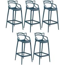 Kit 5 Banquetas Laráz Master Allegra 76 cm - Azul petróleo Kit 5 Banquetas Laráz Master Allegra 76 cm - Azul petróleo