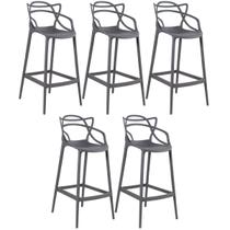 Kit 5 Banquetas Laráz Master Allegra 76 cm - Cinza escuro Kit 5 Banquetas Laráz Master Allegra 76 cm - Cinza escuro
