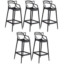 Kit 5 Banquetas Laráz Master Allegra 76 cm - Preto Kit 5 Banquetas Laráz Master Allegra 76 cm - Preto
