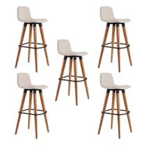 Kit 5 Banquetas Linea Alta Luxo Aço Preto Assento Linho para Balcão Gourmet Industrial - Preto/palha Kit 5 Banquetas Linea Alta Luxo Aço Preto Assento Linho para Balcão Gourmet Industrial - Preto/palha