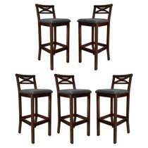 Kit 5 Banquetas Media Estofada para Bancada Madri Madeira Capuccino Suede Cinza CCS Kit 5 Banquetas Media Estofada para Bancada Madri Madeira Capuccino Suede Cinza CCS