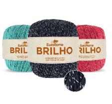 Kit 5 Barbante Brilho Prata 400g N6 4/6 Fios 406m Euroroma Kit 5 Barbante Brilho Prata 400g N6 4/6 Fios 406m Euroroma