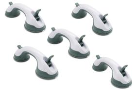 Kit 5 Barra De Apoio Com Ventosa Para Banheiro Antiderrapante