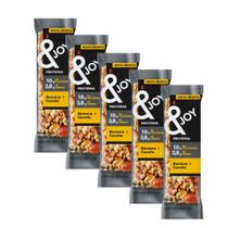Kit 5 Barra de Proteína Protein Nuts &Joy Banana e Canela com 35g