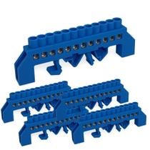 Kit 5 barramento din distr neutro az 12p c/proteça sibratec