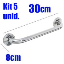 Kit 5 Barras Alça De Apoio Banheiro Inox 30Cm Acessibilidade Kit 5 Barras Alça De Apoio Banheiro Inox 30Cm Acessibilidade