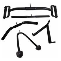 Kit 5 Barras Puxadores Pulley Romana Corda Reto Curvo