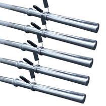 Kit 5 Barras Retas Maciças Cromadas 1,20m - Com Presilhas Kit 5 Barras Retas Maciças Cromadas 1,20m - Com Presilhas