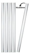 Kit 5 Bastão Agitador 10x300mm Vidro Maciço Ponta Lapidada Kit 5 Bastão Agitador 10x300mm Vidro Maciço Ponta Lapidada