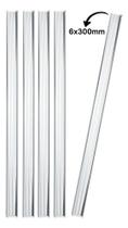 Kit 5 Bastões Agitadores 6x300mm Vidro Maciço Ponta Lapidada Kit 5 Bastões Agitadores 6x300mm Vidro Maciço Ponta Lapidada
