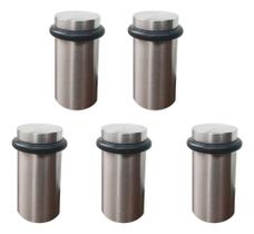 Kit 5 Batedor Amortecedor De Porta Inox Padrão Hotel 5cm
